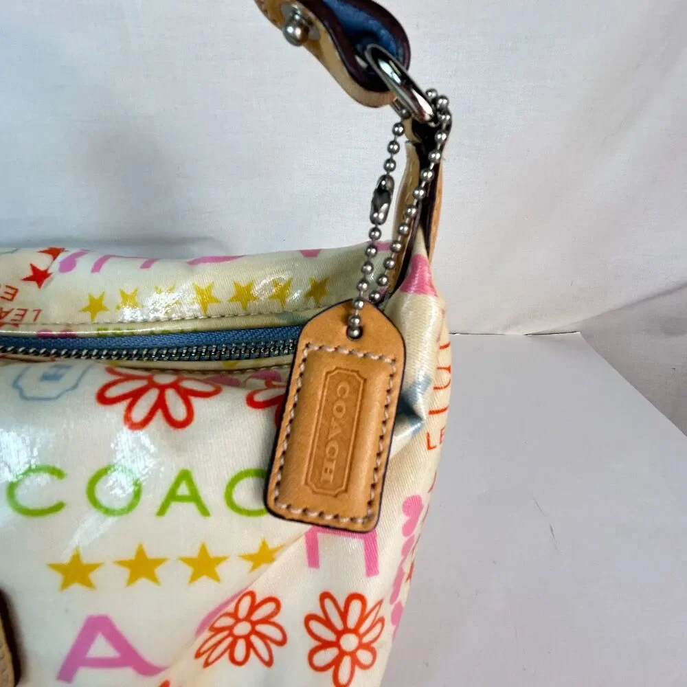 Coach Y2K Rainbow Scribble/Graffiti Doodle Butterfly Multicolor Mini Demi Bag